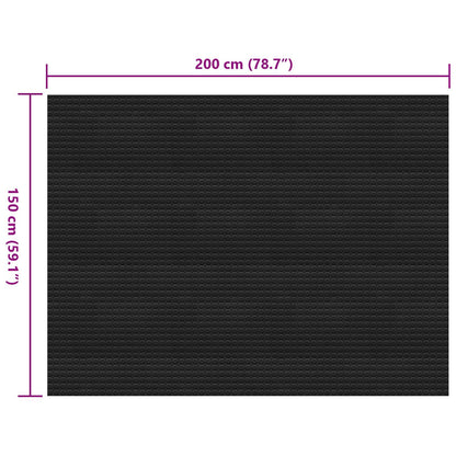 vidaXL Floor Mat Black 1.5 x 2 m Rubber