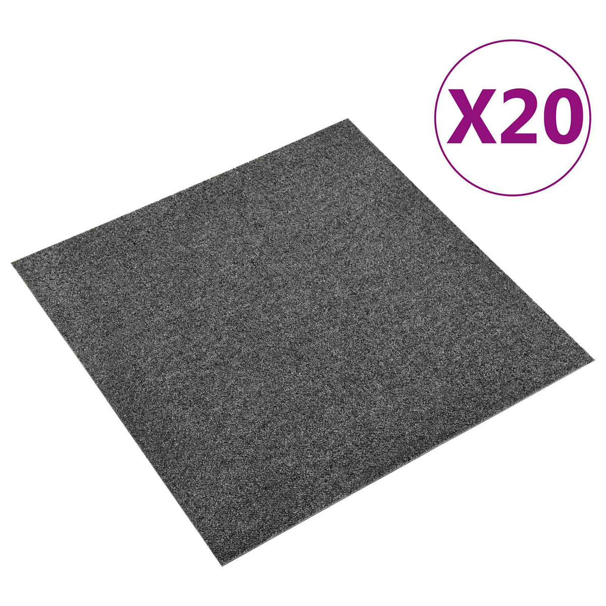 vidaXL Carpet 20 pcs Anthracite 50 x 50 cm 100% Polypropylene