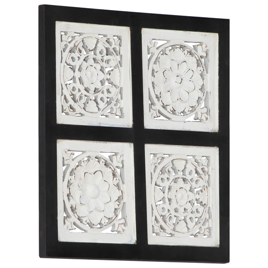vidaXL Art Decor Black and White 40 x 40 x 1.5 cm Engineered Wood