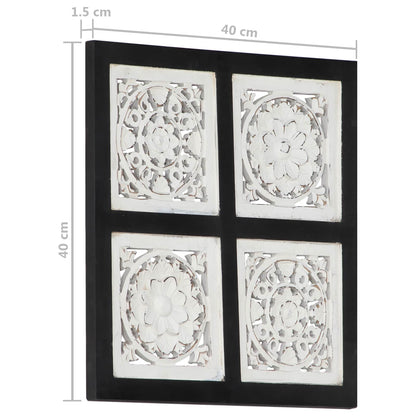 vidaXL Art Decor Black and White 40 x 40 x 1.5 cm Engineered Wood