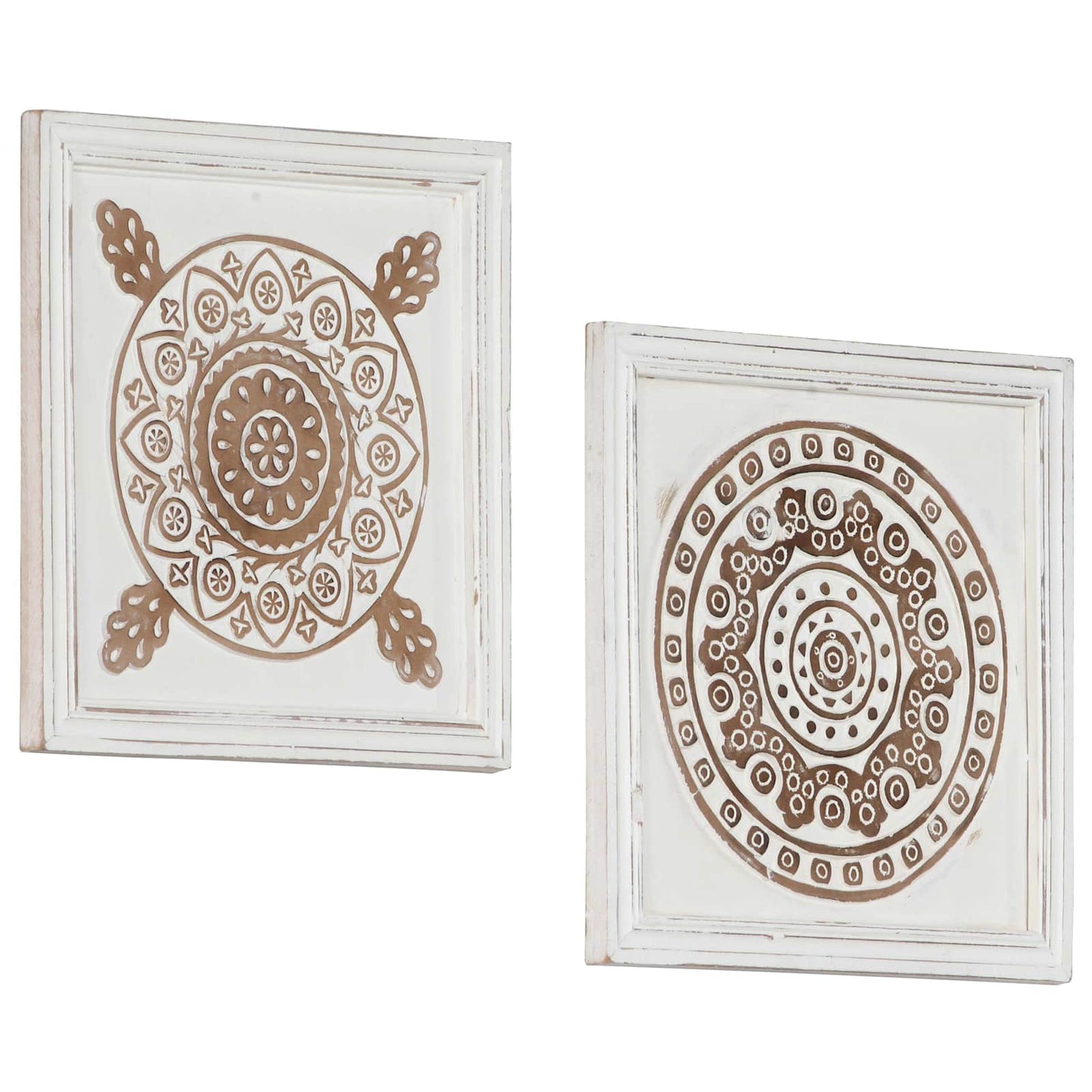 vidaXL Art Decor 2 pcs Brown and White 40 x 40 x 1.5 cm