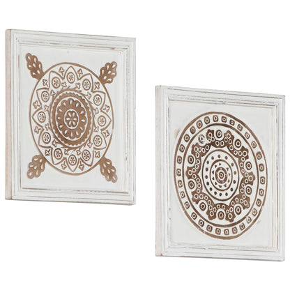 vidaXL Art Decor 2 pcs Brown and White 40 x 40 x 1.5 cm