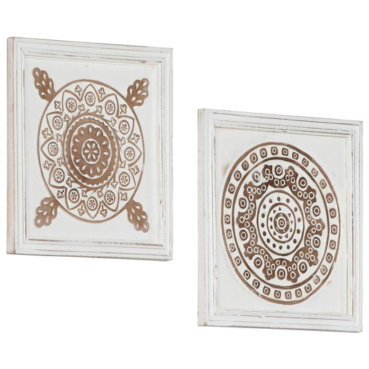 vidaXL Art Decor 2 pcs Brown and White 40 x 40 x 1.5 cm