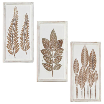 vidaXL Art Decor 3 pcs Brown and White 40 x 40 x 1.5 cm