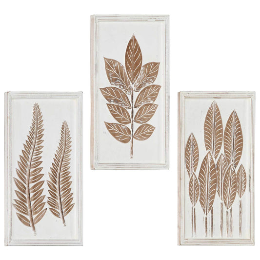 vidaXL Art Decor 3 pcs Brown and White 40 x 40 x 1.5 cm