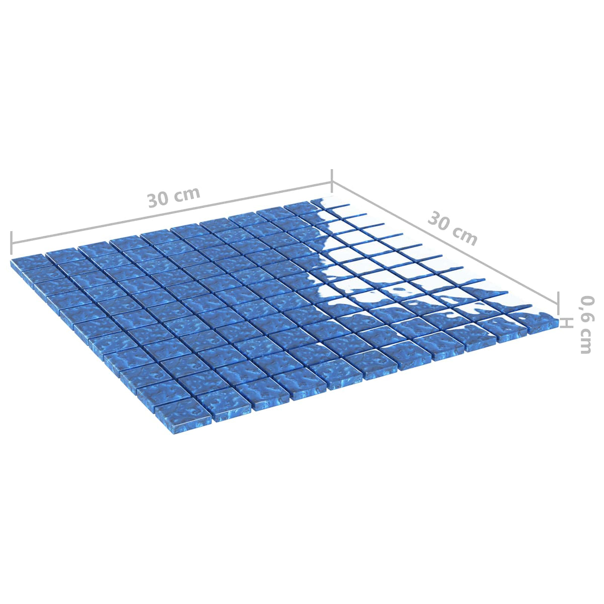 vidaXL Mosaic Tile 11 pcs 50 x 50 cm Blue Glass