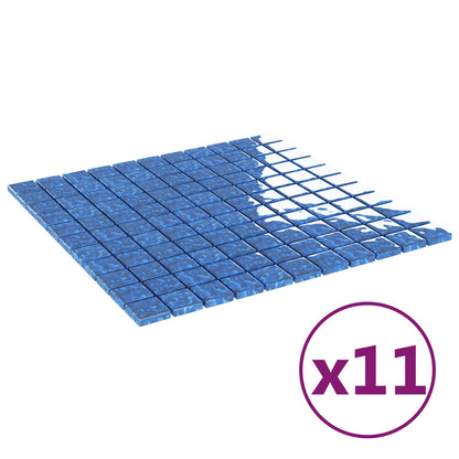 vidaXL Mosaic Tile 11 pcs 50 x 50 cm Blue Glass