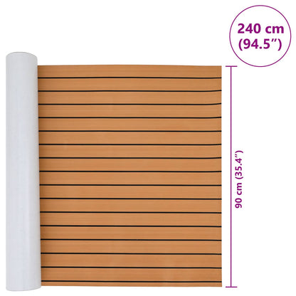 vidaXL Boat Mat Brown and Black 240 x 90 cm EVA