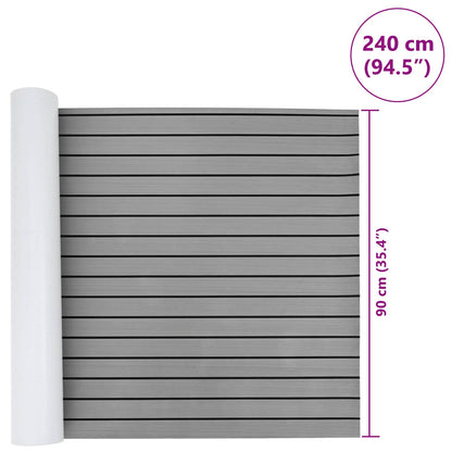 vidaXL Boat Mat Striped Light Grey and Black 240 x 90 cm EVA