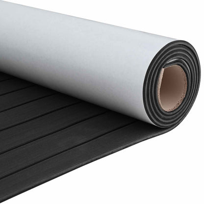 vidaXL Boat Mat Striped Dark Grey and Black 240 x 90 cm EVA