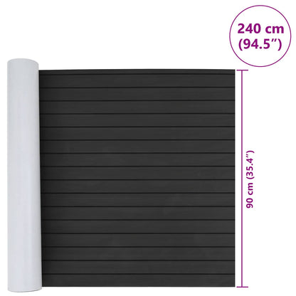 vidaXL Boat Mat Striped Dark Grey and Black 240 x 90 cm EVA