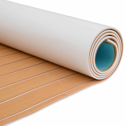 vidaXL Boat Mat Striped Brown and White 240 x 90 cm EVA