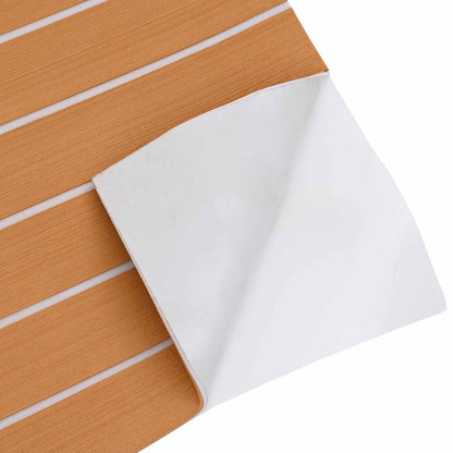 vidaXL Boat Mat Striped Brown and White 240 x 90 cm EVA