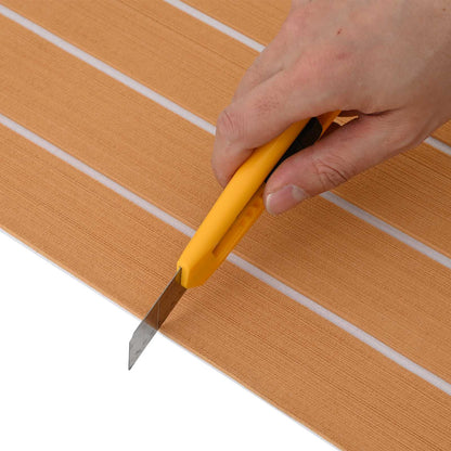 vidaXL Boat Mat Striped Brown and White 240 x 90 cm EVA