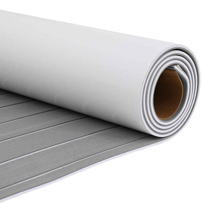 vidaXL Boat Mat Striped Light Grey and White 240 x 90 cm EVA