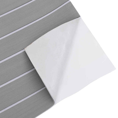 vidaXL Boat Mat Striped Light Grey and White 240 x 90 cm EVA
