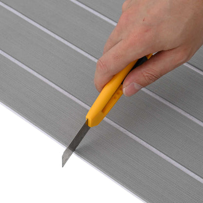 vidaXL Boat Mat Striped Light Grey and White 240 x 90 cm EVA