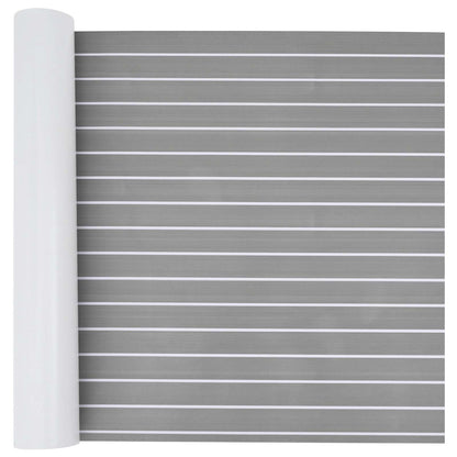 vidaXL Boat Mat Striped Light Grey and White 240 x 90 cm EVA