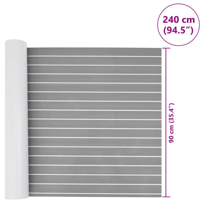 vidaXL Boat Mat Striped Light Grey and White 240 x 90 cm EVA