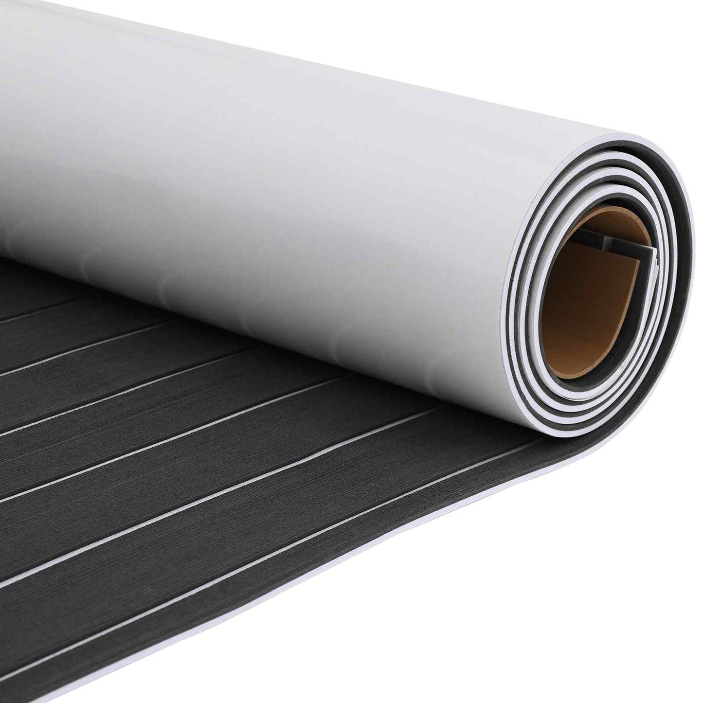 vidaXL Boat Mat Striped Dark Grey and White 240 x 90 cm EVA