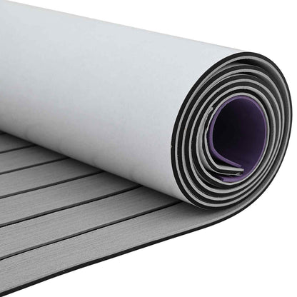 vidaXL Boat Mat Striped Light Grey and Black 240 x 60 cm EVA