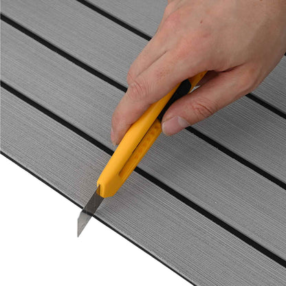 vidaXL Boat Mat Striped Light Grey and Black 240 x 60 cm EVA