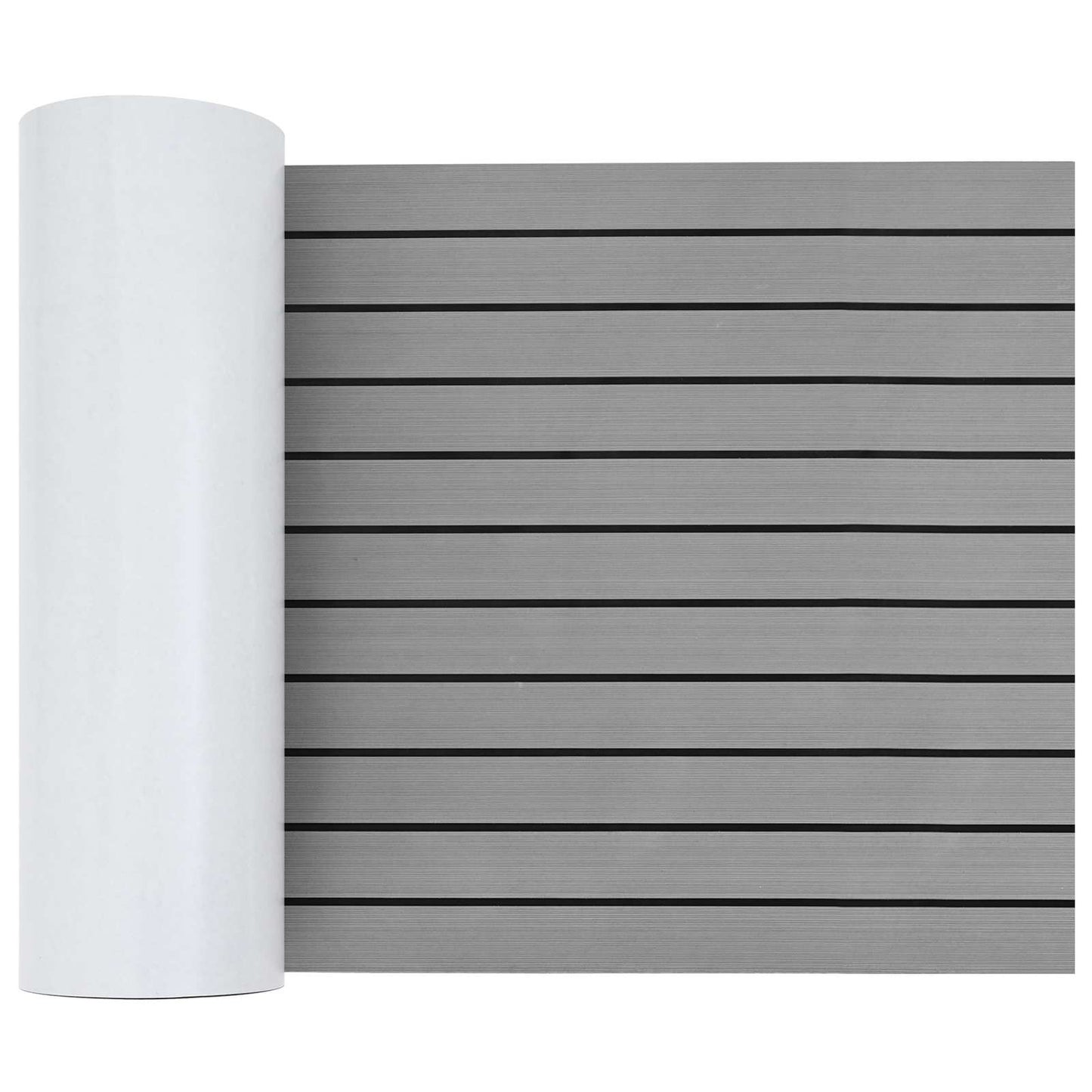 vidaXL Boat Mat Striped Light Grey and Black 240 x 60 cm EVA