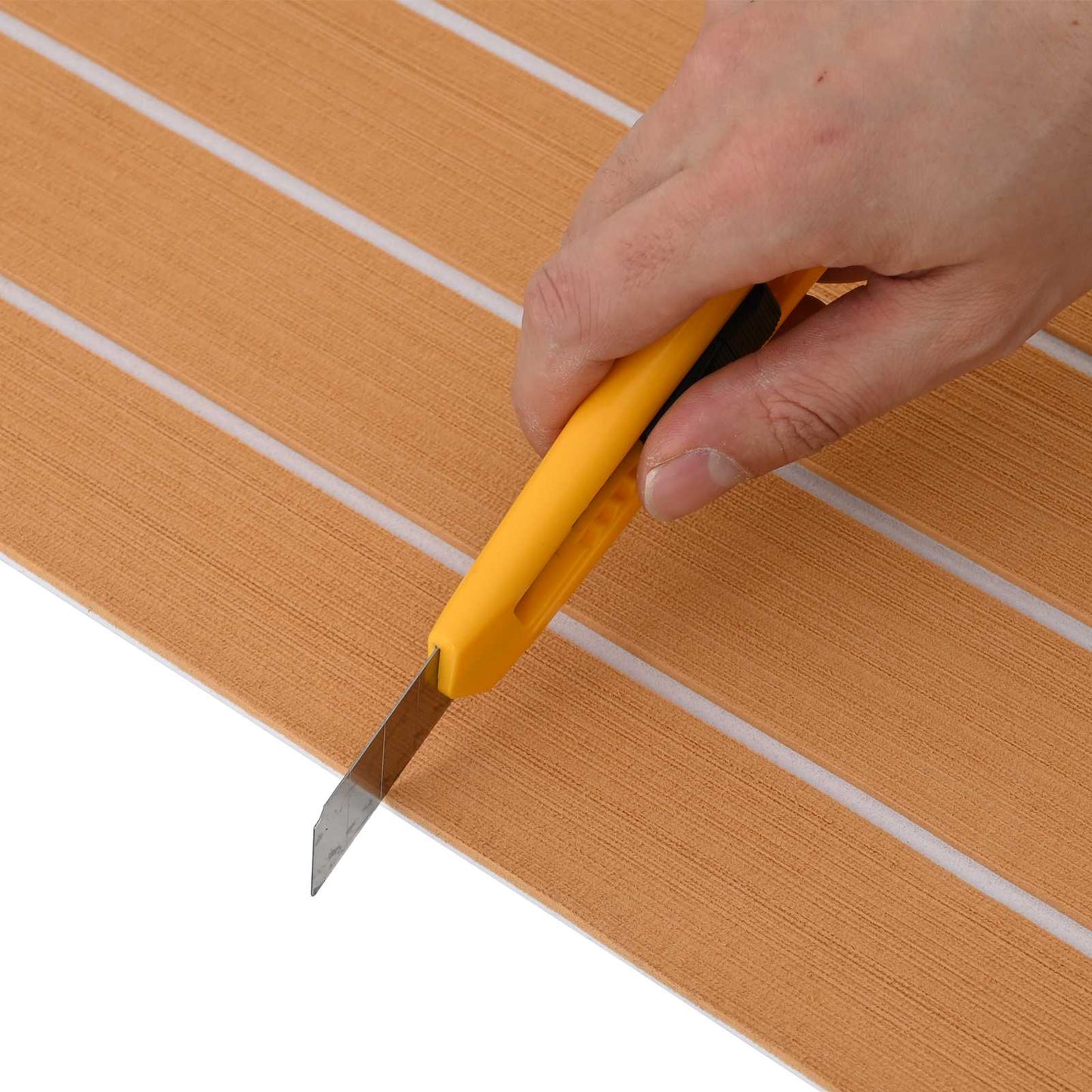 vidaXL Boat Mat Striped Brown and White 240 x 60 cm EVA
