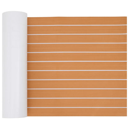 vidaXL Boat Mat Striped Brown and White 240 x 60 cm EVA