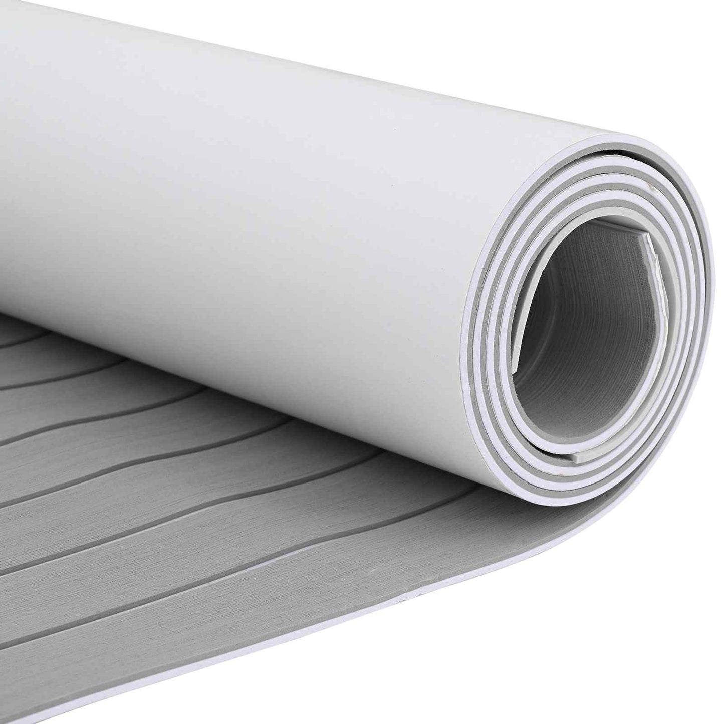 vidaXL Boat Mat Striped Light Grey and White 240 x 60 cm EVA
