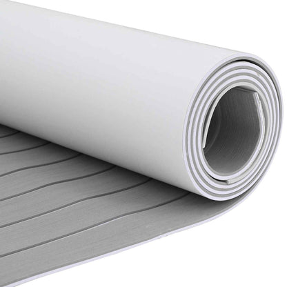 vidaXL Boat Mat Striped Light Grey and White 240 x 60 cm EVA