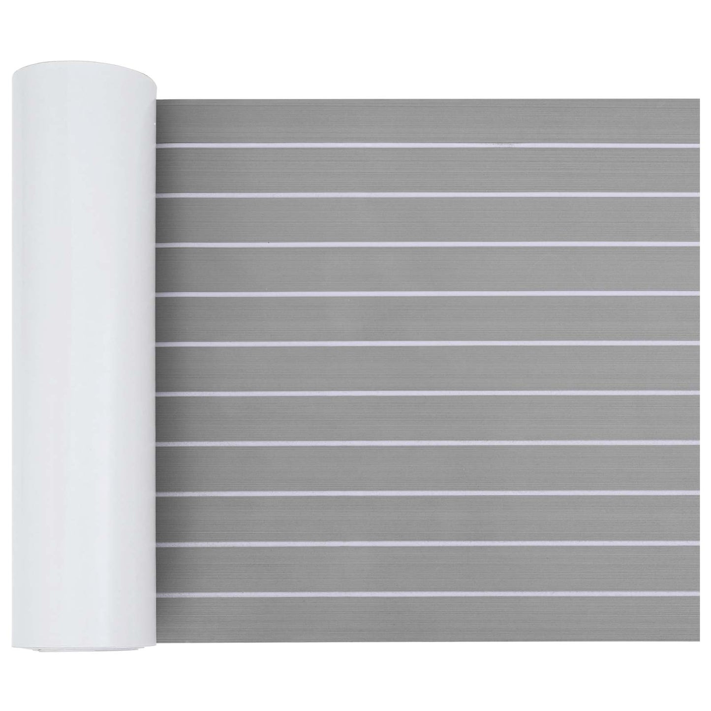 vidaXL Boat Mat Striped Light Grey and White 240 x 60 cm EVA
