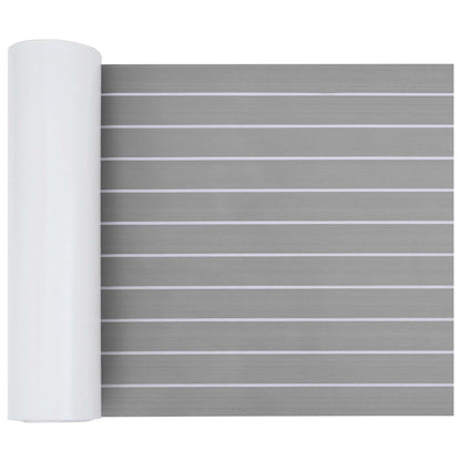 vidaXL Boat Mat Striped Light Grey and White 240 x 60 cm EVA