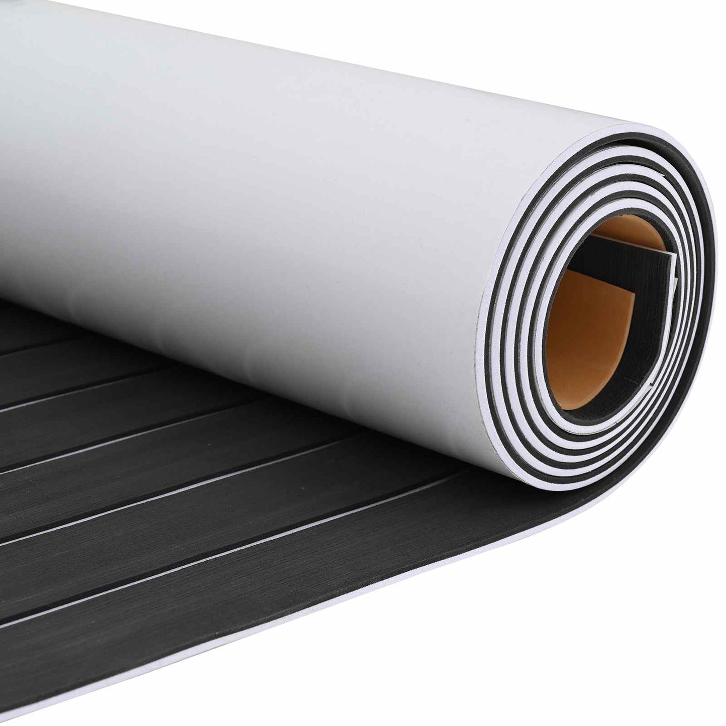 vidaXL Boat Mat Striped Dark Grey and White 240 x 60 cm EVA