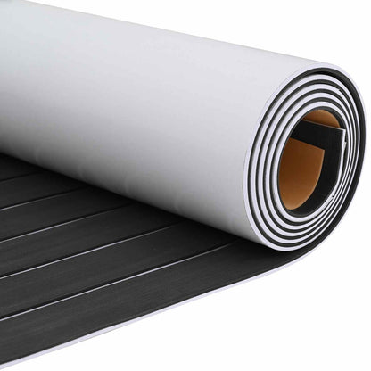 vidaXL Boat Mat Striped Dark Grey and White 240 x 60 cm EVA