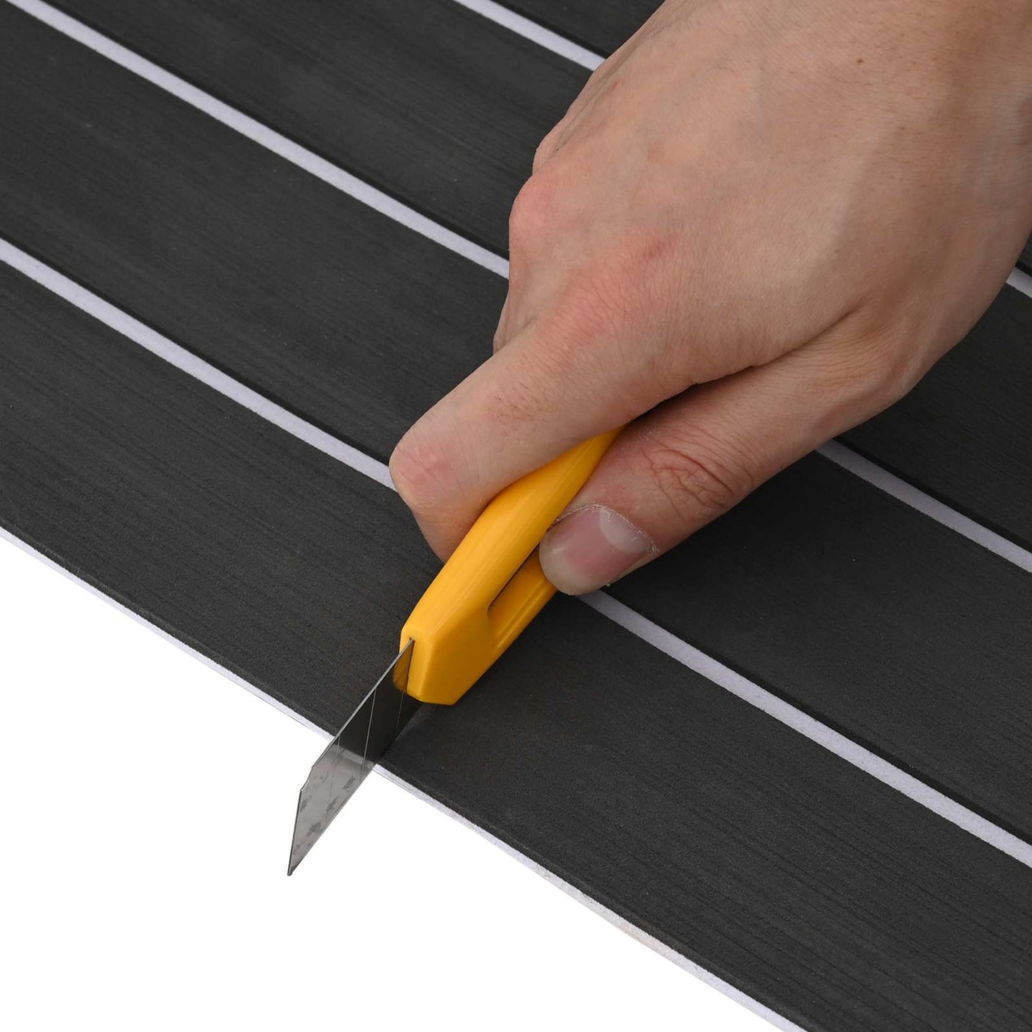 vidaXL Boat Mat Striped Dark Grey and White 240 x 60 cm EVA