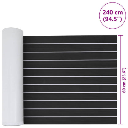 vidaXL Boat Mat Striped Dark Grey and White 240 x 60 cm EVA