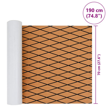 vidaXL Boat Mat Striped Brown and Black 190 x 70 cm EVA
