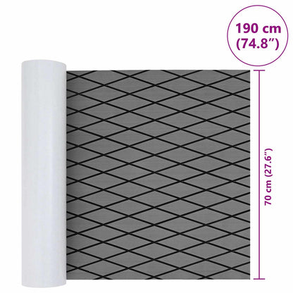 vidaXL Boat Mat Harlequin Light Grey and Black 190 x 70 cm EVA
