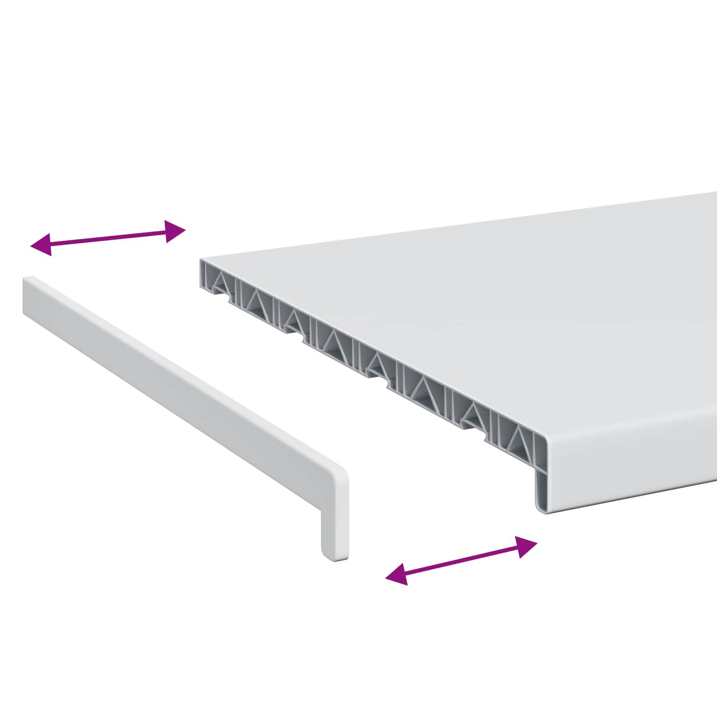 vidaXL Window Sill White 60 x 45 x 4.5 cm PVC