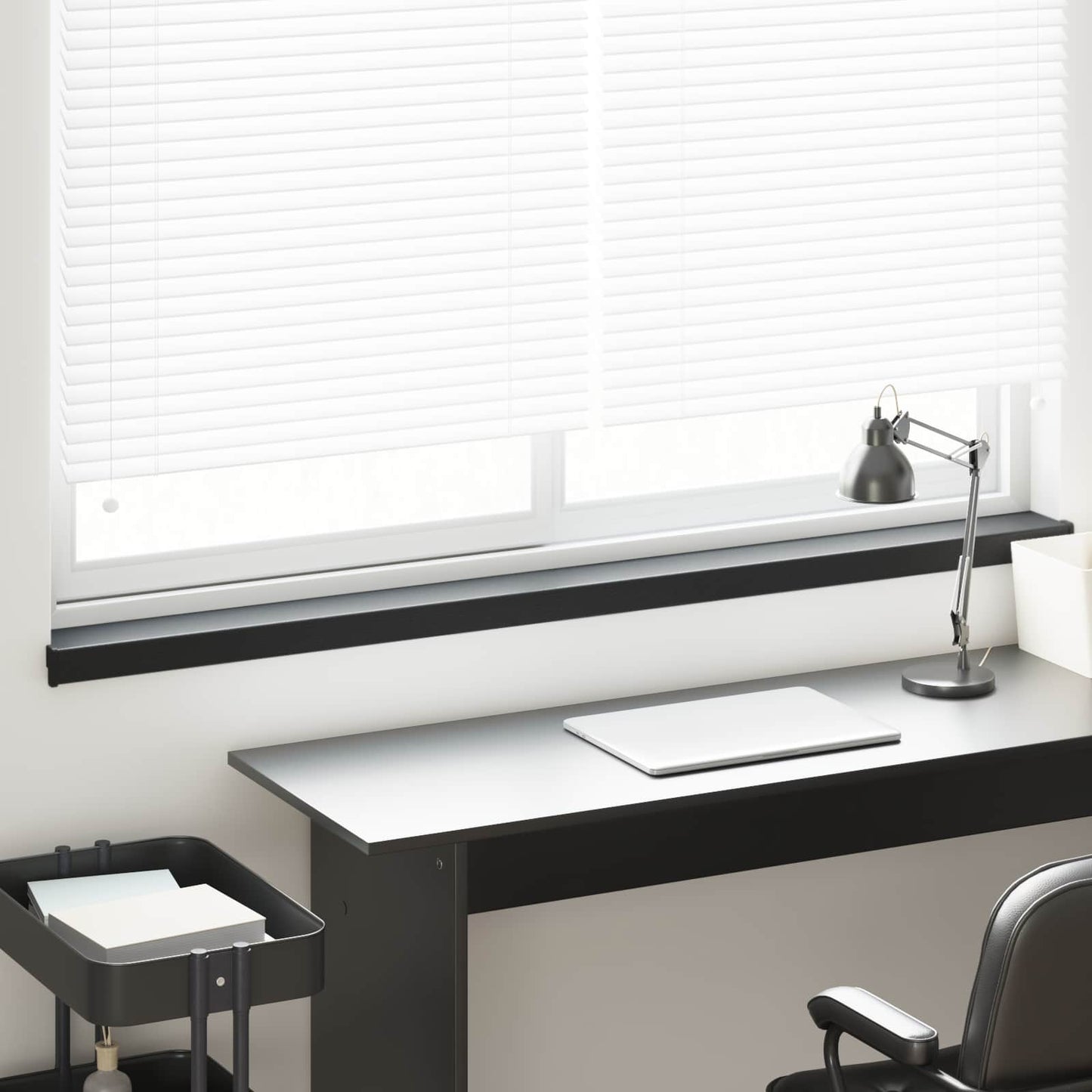 vidaXL Window Sill Black with wood grain 120 x 10 x 4.5 cm PVC