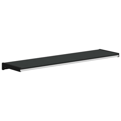 vidaXL Window Sill Black with wood grain 80 x 25 x 4.5 cm PVC