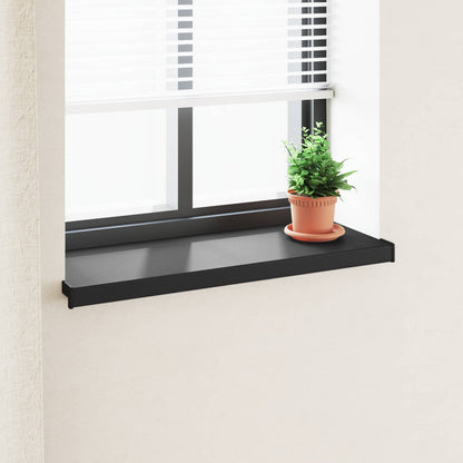 vidaXL Window Sill Black with wood grain 60 x 35 x 4.5 cm PVC