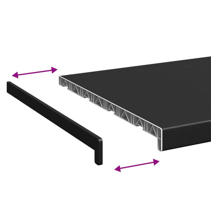 vidaXL Window Sill Black with wood grain 160 x 40 x 4.5 cm PVC