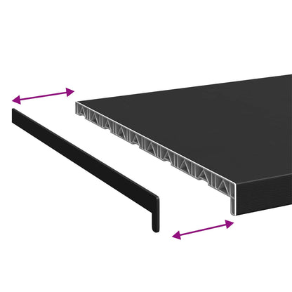 vidaXL Window Sill Black with wood grain 80 x 50 x 4.5 cm PVC
