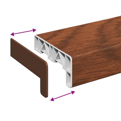 vidaXL Window Sill Brown wood 80 x 10 x 4.5 cm PVC