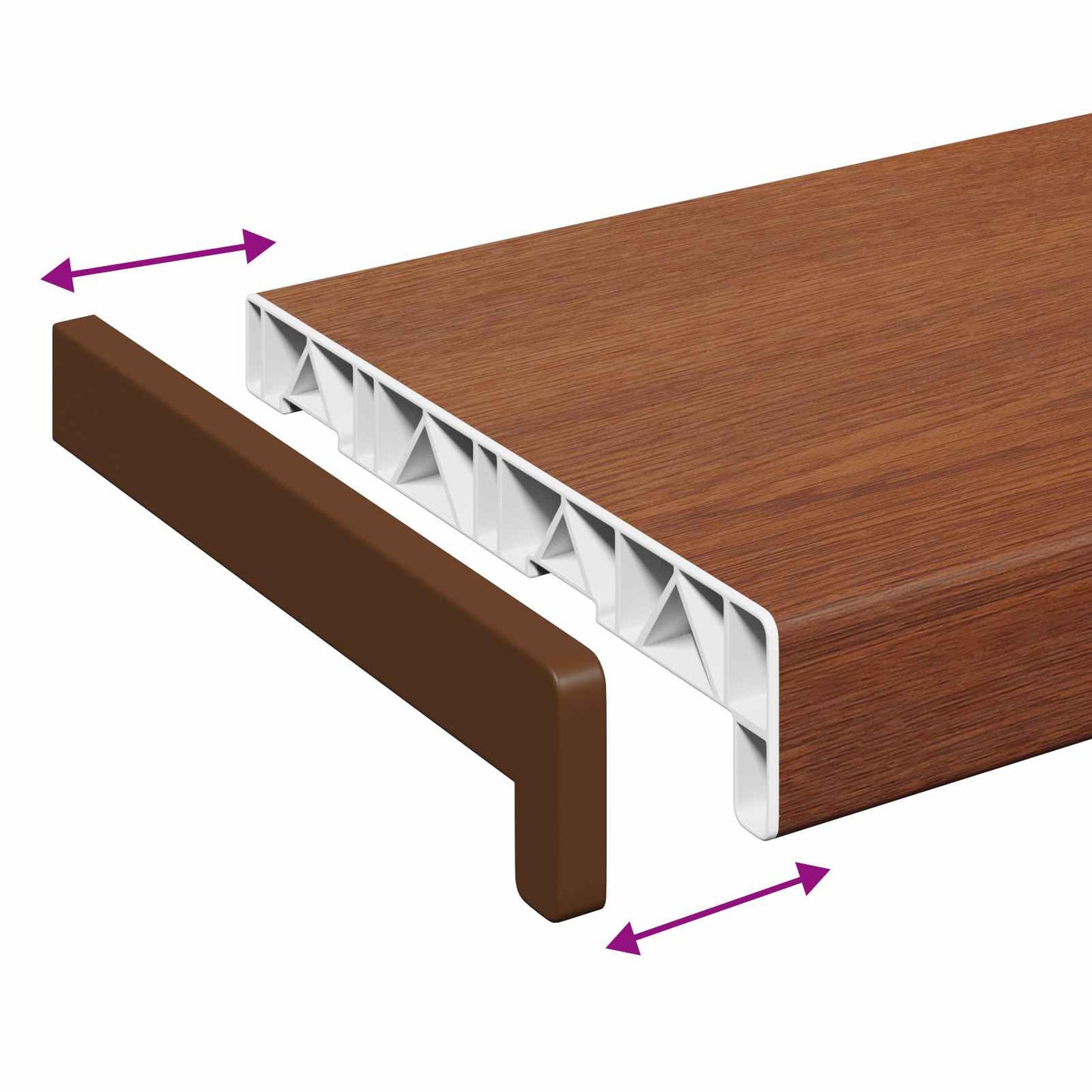 vidaXL Window Sill Brown wood 120 x 25 x 4.5 cm PVC