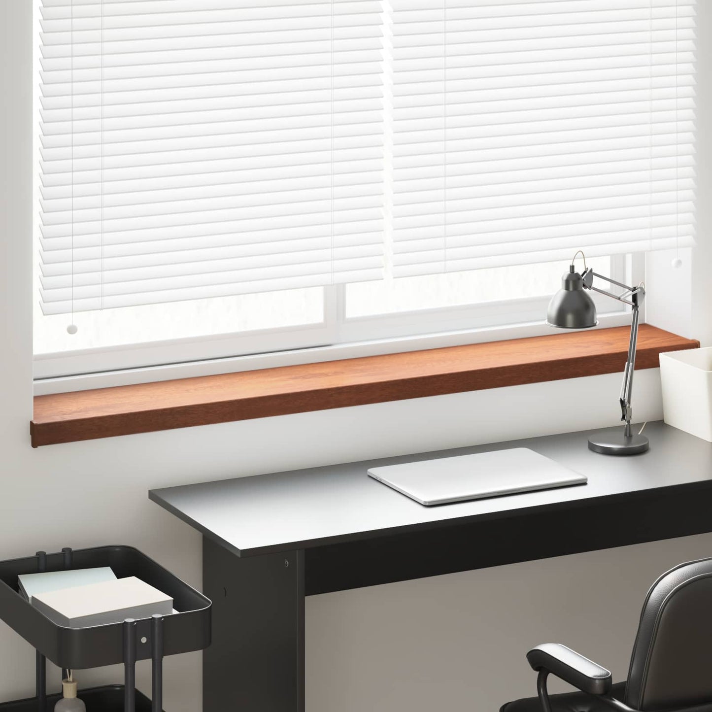vidaXL Window Sill Brown wood 120 x 25 x 4.5 cm PVC