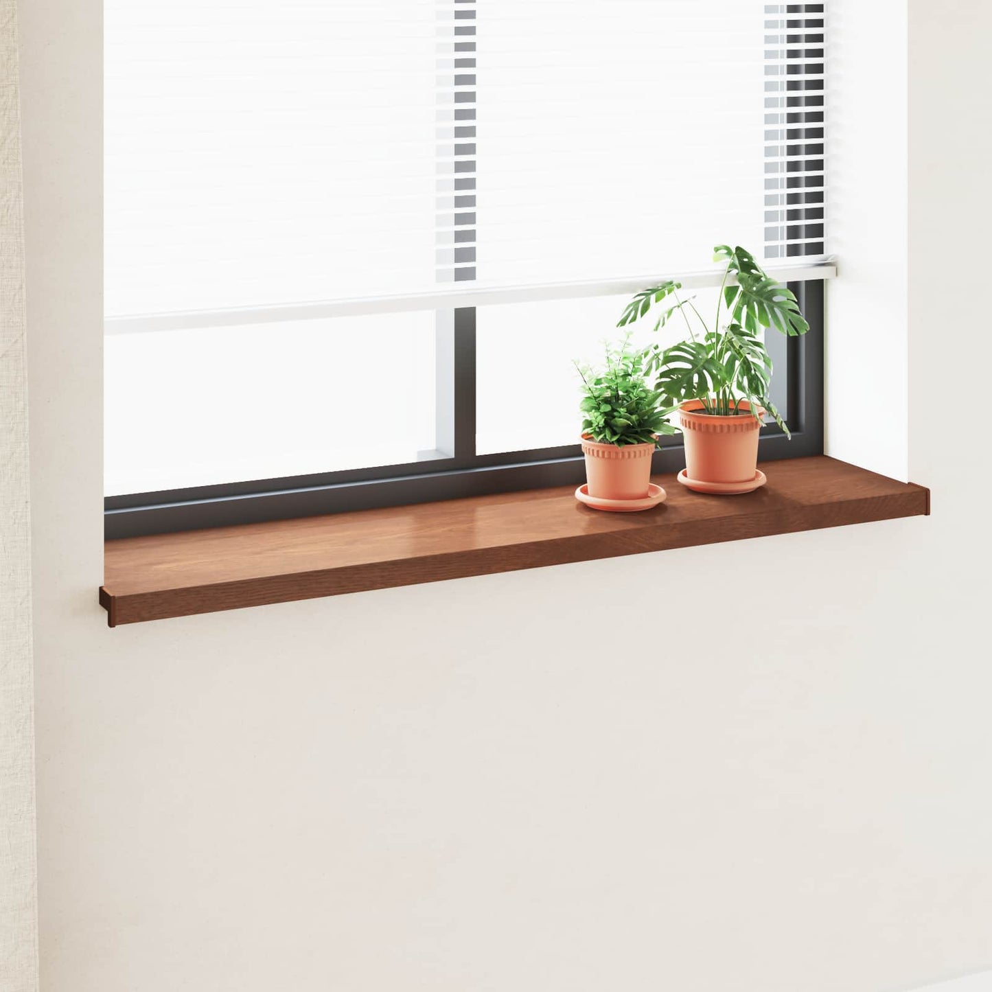 vidaXL Window Sill Brown wood 140 x 35 x 4.5 cm PVC
