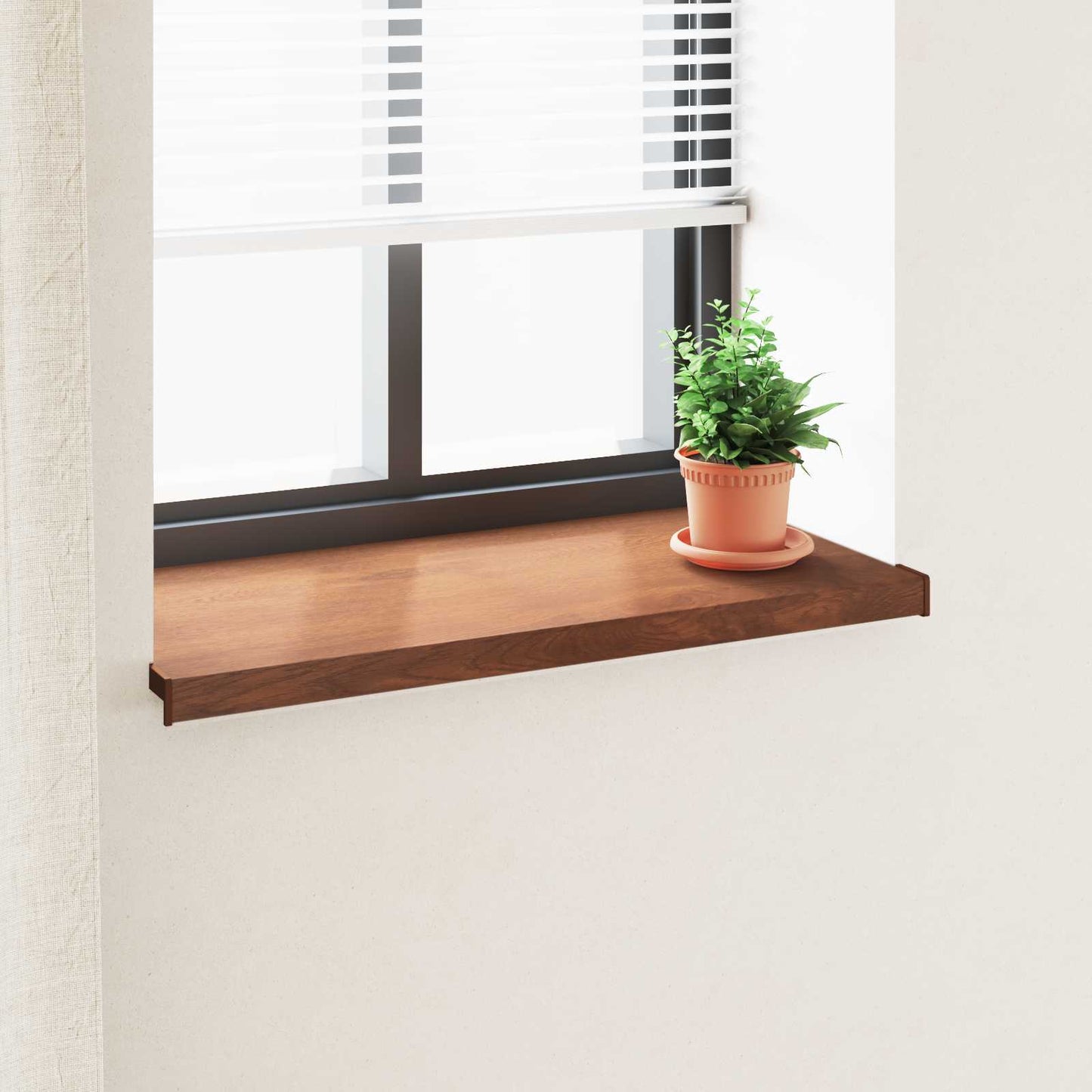 vidaXL Window Sill Brown wood 60 x 45 x 4.5 cm PVC